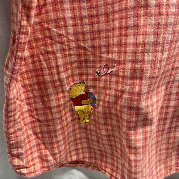 Vtg 90’s Disney POOH PIGLET Plaid Button Up Embroidered Shirt sz XXL - Picture 7 of 11